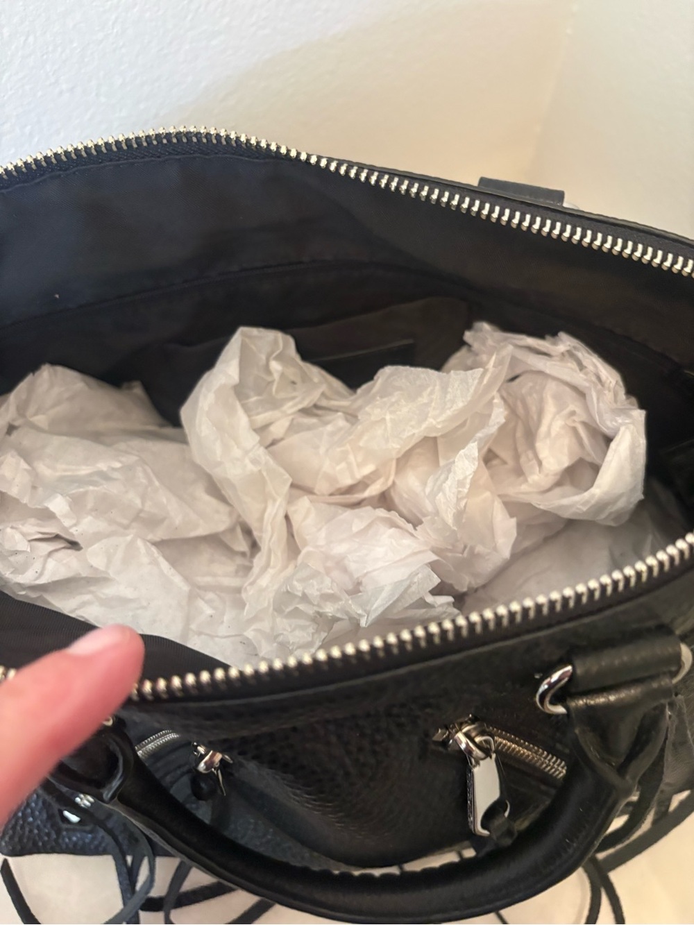 Rebecca Minkoff Moto Satchel Tote Black Pebbled Leather NWT MSRP $335 - Picture 11 of 15